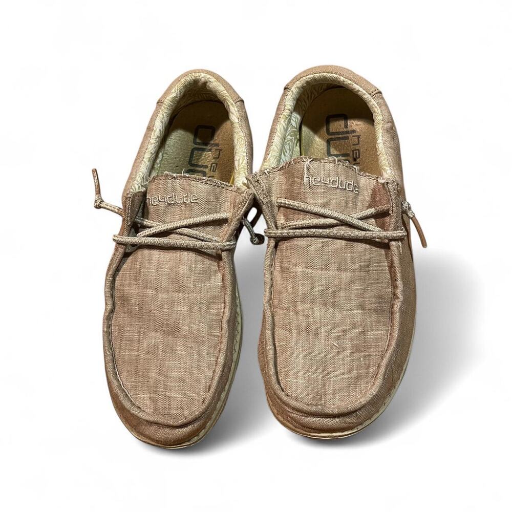 Hey Dude Wally Youth Tan Slip On Shoes US Y4-4.5 EU 36 Pre-Owned